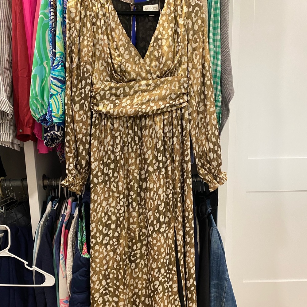 Gold dress with slit